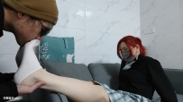 广州红发大脚Jk服装少女被甜娇吟声很大